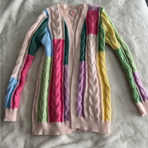 So Me Sweaters - So Me Multicolor Cable Knit Cardigan